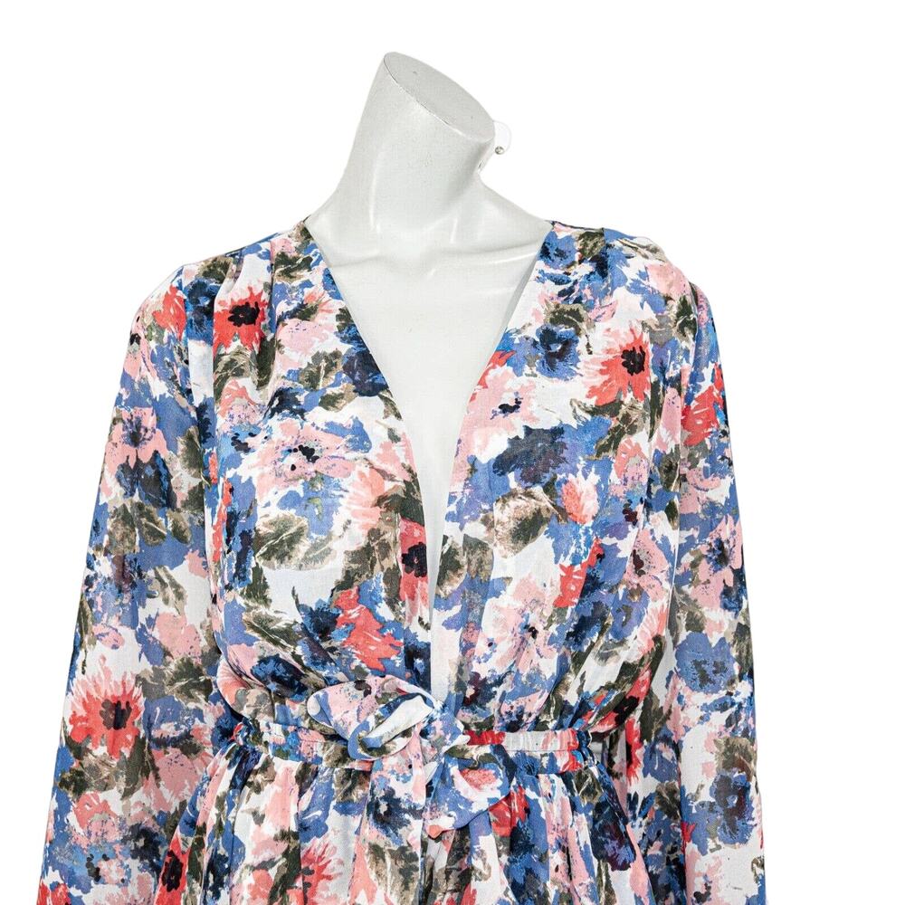 MISA Los Angeles Mini Dress tie Waist Tie-dye Floral Print Size XS - Picture 7 of 8